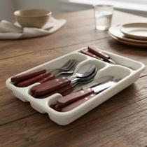 Jogo De Talher Faqueiro Madeira Porta Talher Com Divisória Utensílio Doméstico Casa Cozinha Presente Conjunto Talheres Premium