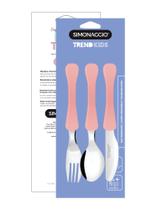 Jogo de Talher Inox Infantil Rosa Simonaggio Cabo de Plastico Unisex Disney