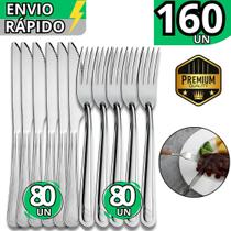 Jogo de Talher Kit 160 Garfo e Faca Inox Jantar Refeição Restaurante Lanchonete Cozinha
