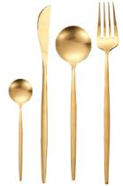 Jogo de Talher Talheres Dourado em Inox 4 Peças Luxo Jogo de Talher Talheres Dourado em Inox 4 Peças Luxo