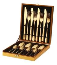 Jogo De Talheres 16 Pcs Dourado Jogo De Talheres 16 Pcs Dourado