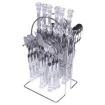 Jogo de Talheres 24 peças - Cabo Transparente/Cristal - Pero