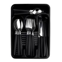 Jogo de Talheres 25 Peças Berlim com Escorredor Preto Aço Inox Envio Rápido Nota Fiscal Jogo de Talheres 25 Peças Berlim com Escorredor Preto Aço Inox Envio Rápido Nota Fiscal