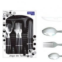 Jogo de Talheres 25 Peças Caprese Preto - Euroquadros
