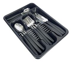 Jogo De Talheres 25 Peças Em Aço Inox Com Porta Talher