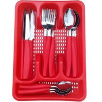 Jogo De Talheres 25 Peças Vermelho
