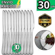 Jogo de Talheres 30 Faca Em Inox de Serra Refeição Churrasco Cozinha Restaurante Mesa Lanchonete