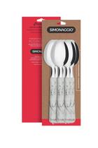 Jogo De Talheres 6 Peças Colher De Mesa Madrepérola Branco Simonaggio Jogo De Talheres 6 Peças Colher De Mesa Madrepérola Branco Simonaggio