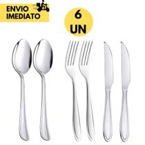 Jogo de Talheres 6 Peças ou 36 Faqueiro de Inox 12 Garfos, 12 Facas 12 Colheres Ideal para Cozinhas