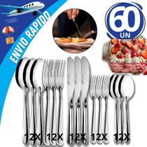 Jogo de Talheres 60 Peças Inox Premium Garfo, Faca, Colher, Sobremesa Alta Qualidade Jogo de Talheres 60 Peças Inox Premium Garfo, Faca, Colher, Sobremesa Alta Qualidade