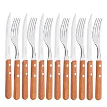 Jogo de talheres cabo de madeira tramontina dynamic 12 peças