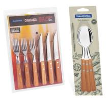 Jogo De Talheres Cabo Madeira faca serra Tramontina 15 Peças