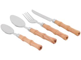 Jogo de Talheres Casambiente Tropical Bambu - 24 Peças