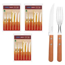 Jogo De Talheres Churrasco Cabo Madeira Tramontina 36 Peças Jogo De Talheres Churrasco Cabo Madeira Tramontina 36 Peças