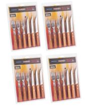 Jogo De Talheres Churrasco Cabo Madeira Tramontina 48 Peças