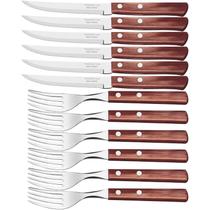 Jogo De Talheres Churrasco Inox Polywood 12 Peças Tramontina