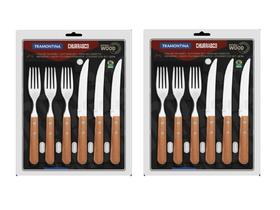Jogo De Talheres Churrasco Tramontina 12 Peças Kit 2 Un