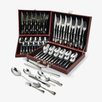 Jogo de Talheres, Em Aço Inox , Com 24 Pecas, Faqueiro, kit de Talheres em Inox com Maleta Jogo de Talheres, Em Aço Inox , Com 24 Pecas, Faqueiro, kit de Talheres em Inox com Maleta