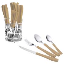 Jogo de talheres Estai Inox C/plastico marrom 25 pecas -Dynasty Jogo de talheres Estai Inox C/plastico marrom 25 pecas -Dynasty