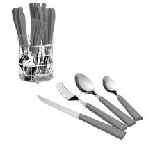 Jogo de talheres Estai Inox Cabo plastico cinza 25 pecas -Dynasty Jogo de talheres Estai Inox Cabo plastico cinza 25 pecas -Dynasty