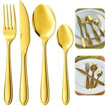 Jogo de Talheres Faqueiro 24 Peças Dourado Inox Gastro luxo - LYOR Jogo de Talheres Faqueiro 24 Peças Dourado Inox Gastro luxo - LYOR
