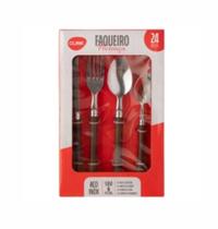 Jogo De Talheres Florença 24 Peças Aço Inox Cabo Plástico