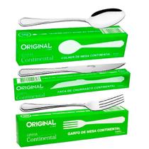 Jogo de Talheres Garfo e Faca Inox 36pçs Continental