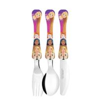 Jogo de Talheres Infantil Aço Inox Princesas Disney 3 Peças - Simonaggio