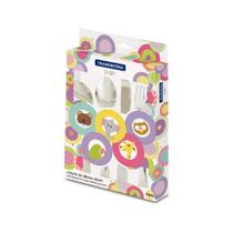 Jogo de talheres infantil aço inox tramontina 4 peças com colher adaptada linha baby