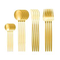 Jogo De Talheres Inox 16Pcs Dourado