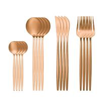 Jogo De Talheres Inox 16Pcs Rose Gold