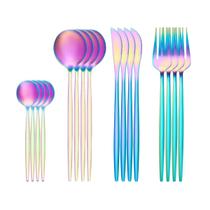 Jogo De Talheres Inox Colorido 16Pcs