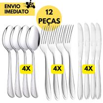 Jogo de Talheres Inox, Faqueiro c/ 12 Peças Sendo 4 Facas 4 Colheres 4 Garfos Imagens Reais em Vídeo Jogo de Talheres Inox, Faqueiro c/ 12 Peças Sendo 4 Facas 4 Colheres 4 Garfos Imagens Reais em Vídeo