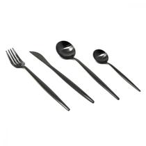 Jogo de talheres inox preto 16pcs
