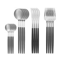 Jogo De Talheres Inox Preto 16Pcs