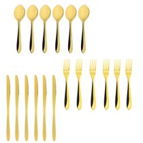 Jogo de Talheres Lovers Dourado 18 Unidades Gourmet Mix