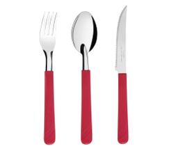 Jogo de Talheres Luna com 3 peças Cereja Taumer