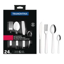 Jogo de Talheres Mesa Faqueiro Malibu 24 Peças Tramontina em Aço Inox Jogo de Talheres Mesa Faqueiro Malibu 24 Peças Tramontina em Aço Inox