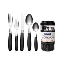 Jogo de Talheres Mônaco 20 Peças Aço Inox com Cabo Preto Jogo de Talheres Mônaco 20 Peças Aço Inox com Cabo Preto