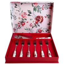 Jogo de Talheres para Bolo 07 Peças Estampa Natalina Tuut