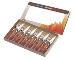 Jogo de Talheres para Churrasco Jumbo Tramontina em Aço Inox com Cabo Vermelho Polywood 12 Peças Jogo de Talheres para Churrasco Jumbo Tramontina em Aço Inox com Cabo Vermelho Polywood 12 Peças