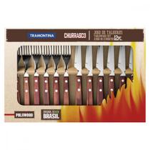 Jogo de Talheres para Churrasco Tramontina em Aço Inox com Cabo Vermelho Polywood 12 Peças Jogo de Talheres para Churrasco Tramontina em Aço Inox com Cabo Vermelho Polywood 12 Peças