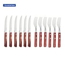 Jogo de Talheres para Churrasco Tramontina Polywood 12 Peças - Vermelho Jogo de Talheres para Churrasco Tramontina Polywood 12 Peças - Vermelho