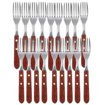 Jogo De Talheres Talher Garfo Com Cabo Madeira Cozinha Jantar Comida Almoço Astana C/ 18 Peças Jogo De Talheres Talher Garfo Com Cabo Madeira Cozinha Jantar Comida Almoço Astana C/ 18 Peças