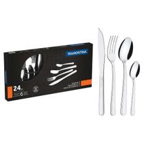 Jogo de Talheres Tramontina 24 peças Búzios em Aço Inox Jogo de Talheres Tramontina 24 peças Búzios em Aço Inox