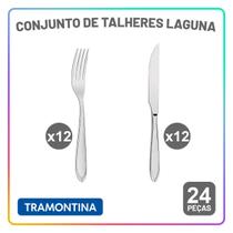 Jogo De Talheres Tramontina Laguna Garfo E Faca Inox 24 Pçs