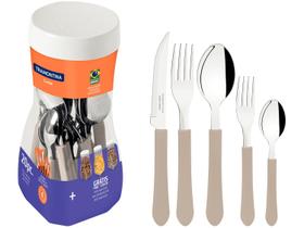 Jogo de Talheres Tramontina Leme Faqueiro 20 pçs Lâminas em Aço Inox e Cabos de Polipropileno