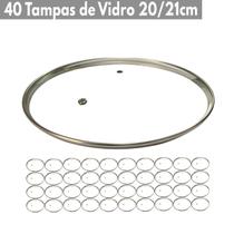 Jogo de Tampas de Vidro Temperado 20/21cm Avulsas 40 Unidades Sem Pomel