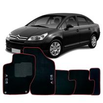 Jogo de Tapete adaptavel Carpete Citroen C4 Pallas 2009 a diante Preto Bordado 5 Peças - S5098VM - ECOTAP