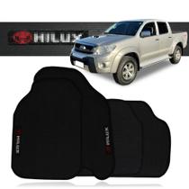 Jogo de Tapete Automotivo Borracha Pvc Hilux Cabine Dupla 2005 a 2015 Preto 4 Peças